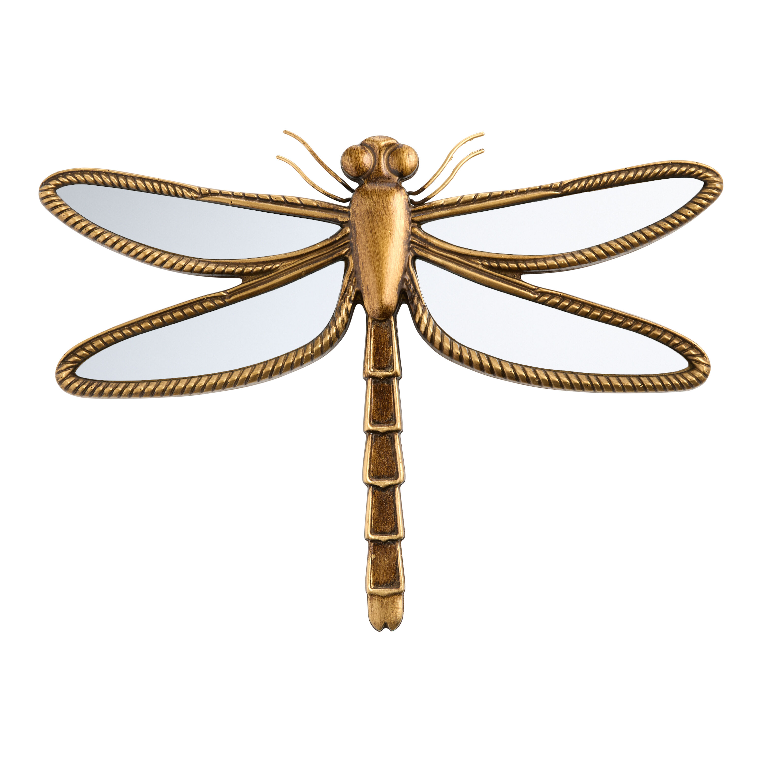 Dark Bronze Dragonfly Shaped Wall Mirror image number 0