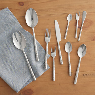 Hammered Stainless Steel Flatware Collection Hammered Stainless Steel Flatware Collection