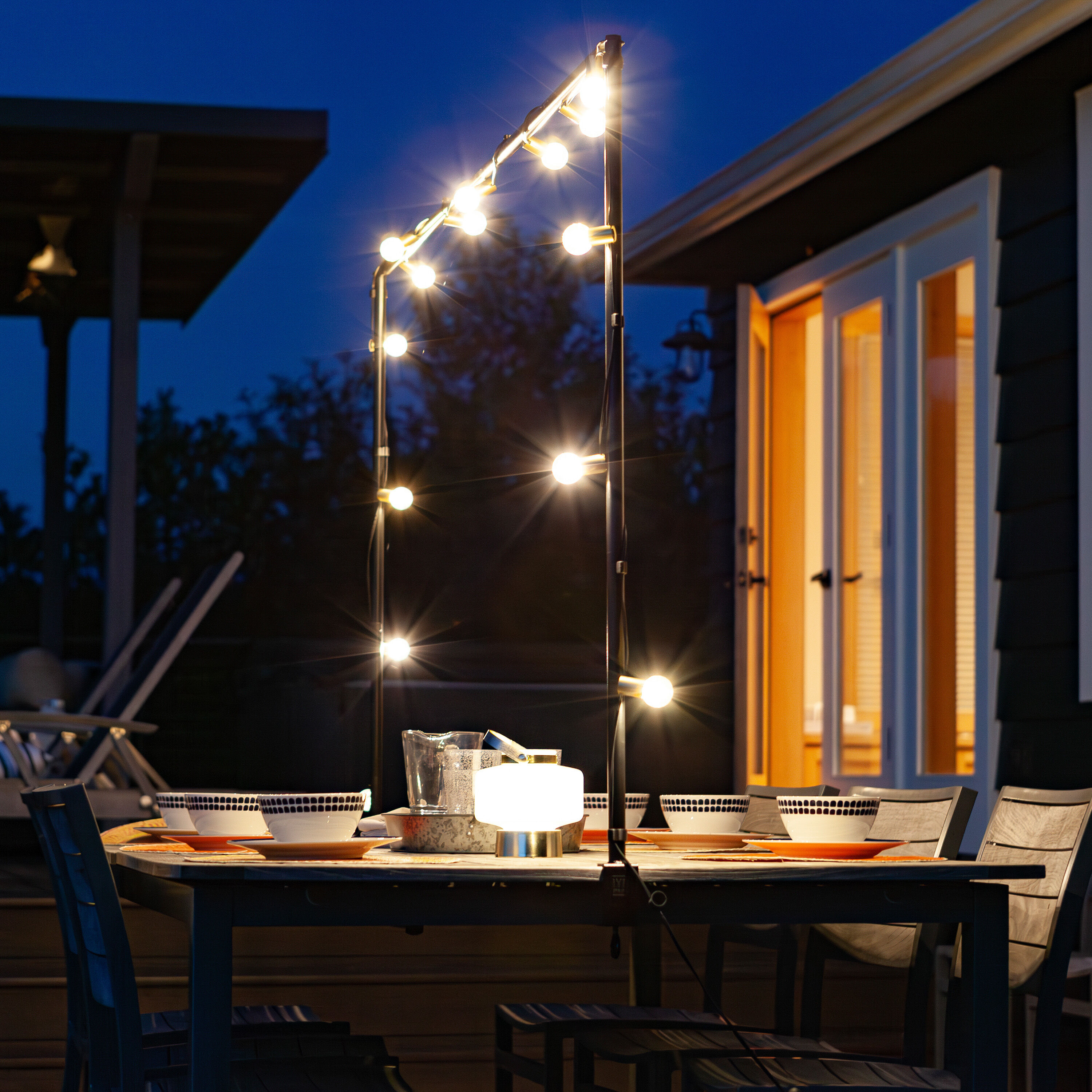 Black Steel String Light Table Frame by World Market