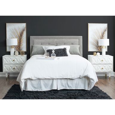 Porter Geometric Wood Nightstand With Drawers Porter Geometric Wood Nightstand With Drawers