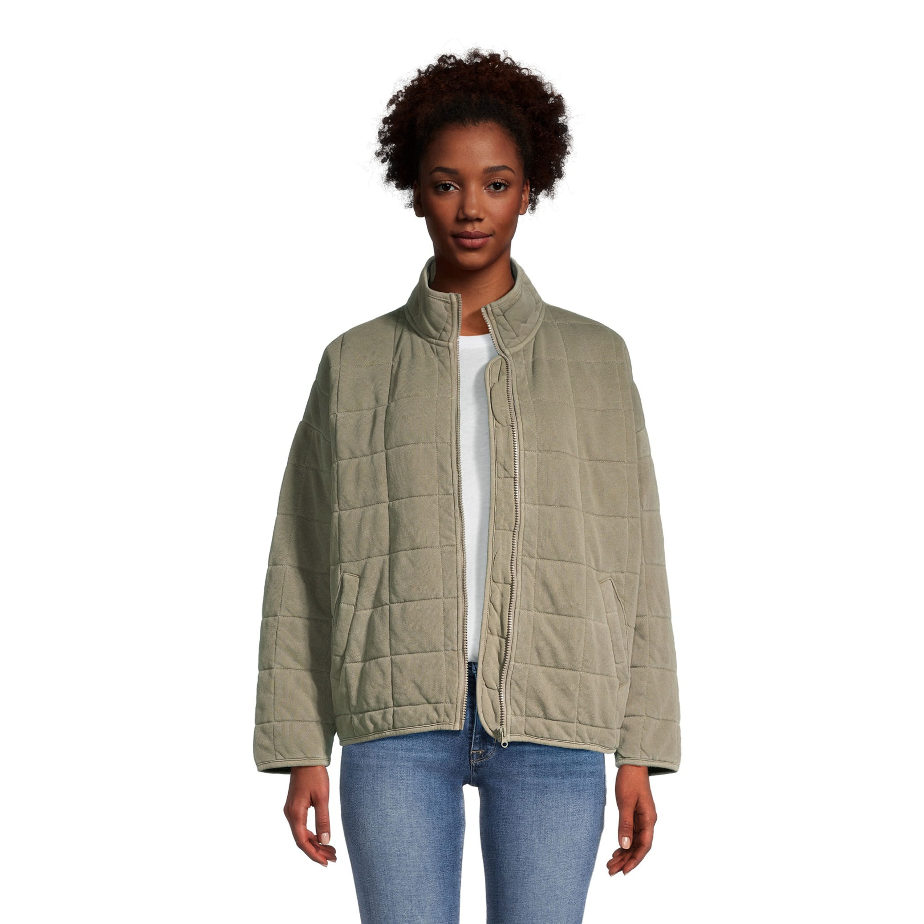 Quilted sales knit jacket