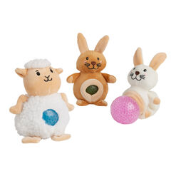Jellyroos Lamb and Bunny Plush Squeeze Toys Set of 3