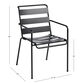 Monteria Steel Slat Outdoor Stacking Dining Armchair Set of 2 image number 6