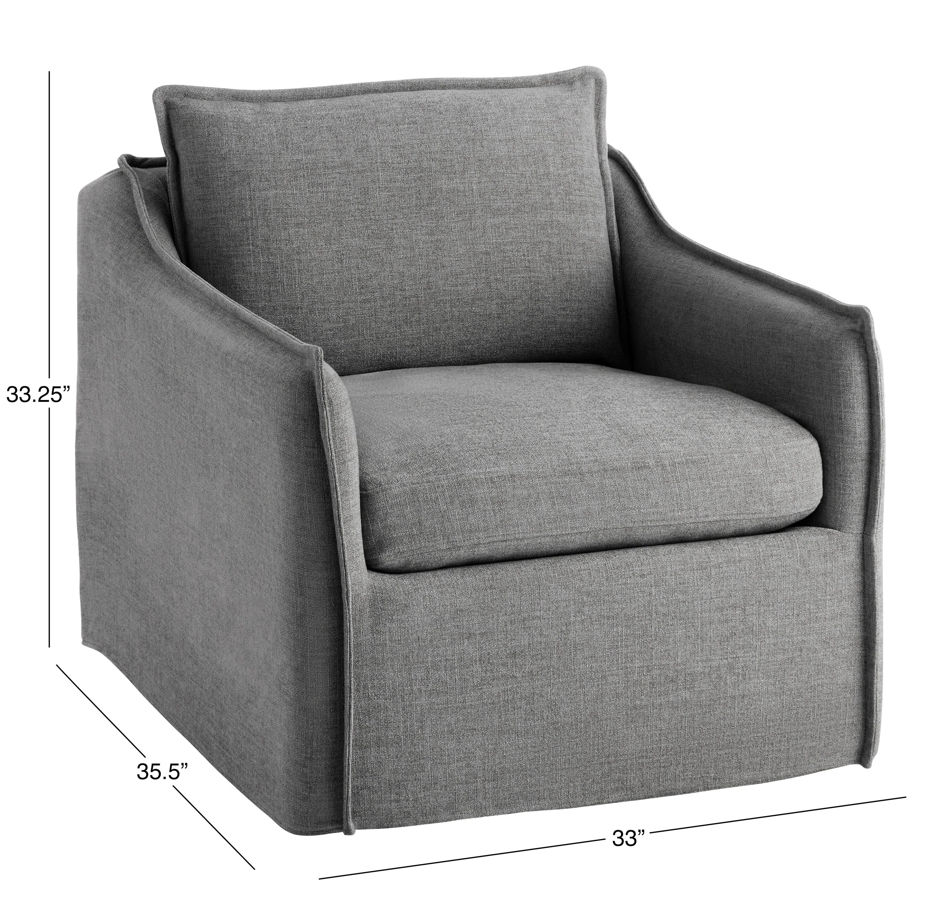Eileen Textured Woven Slope Arm Slipcover Swivel Chair image number 3