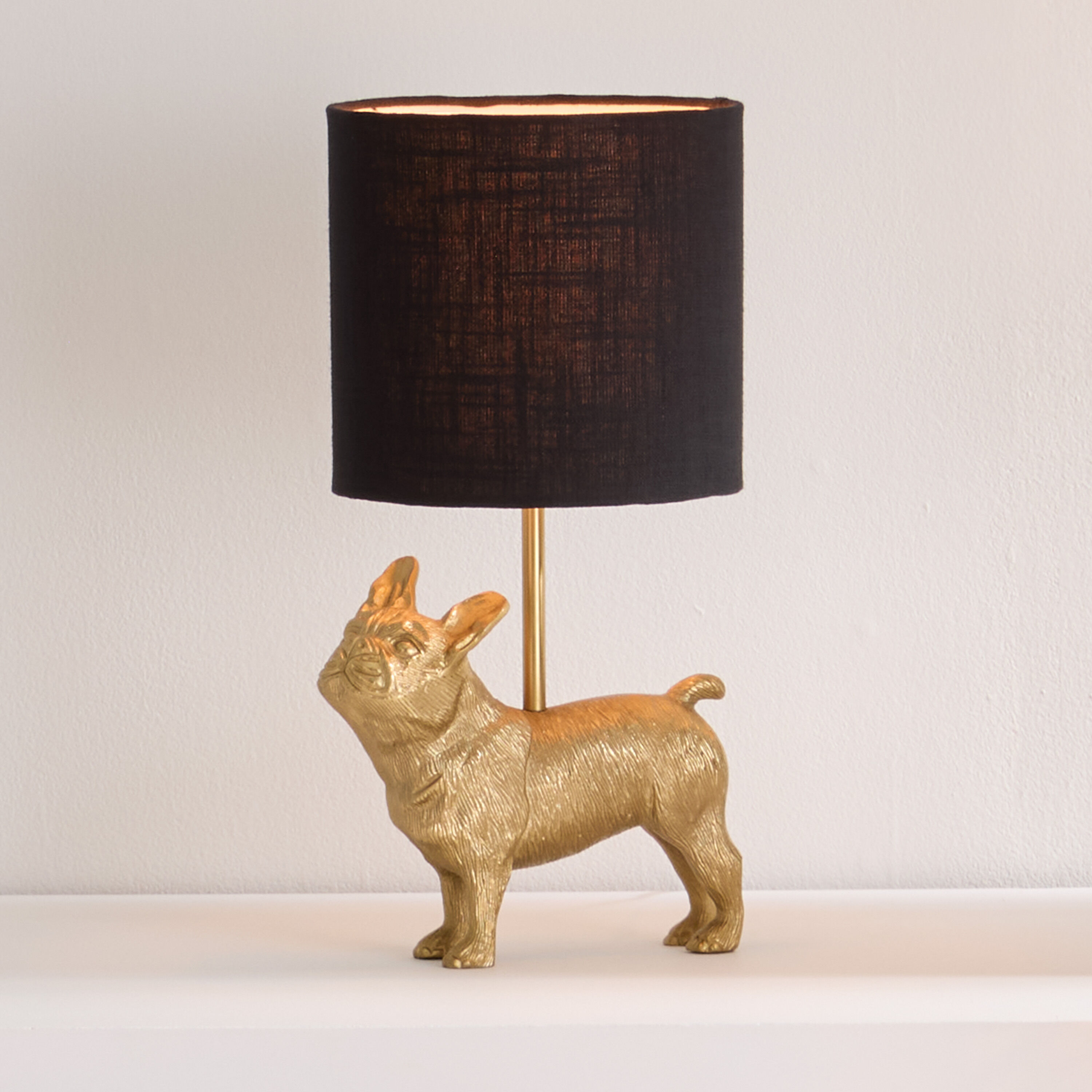 Gold Metal French Bulldog Table Lamp by World Market