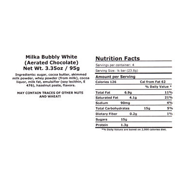 Milka Bubbly White Milk Chocolate Bar Milka Bubbly White Milk Chocolate Bar