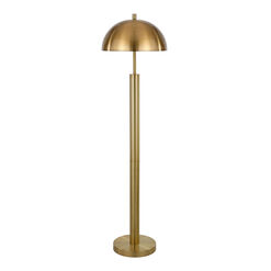 Drover Golden Brass Dome Mid Century Floor Lamp
