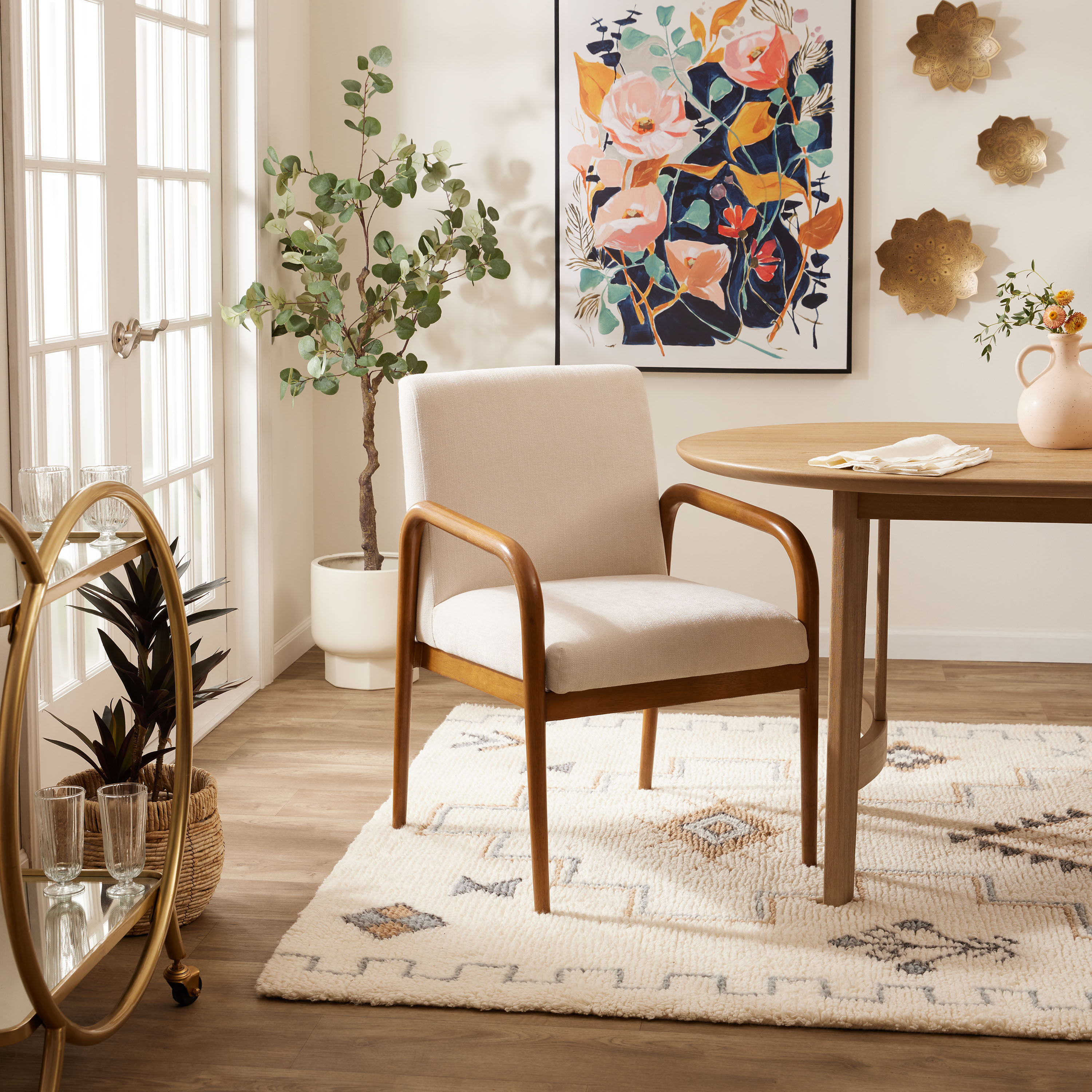 Walnut upholstered dining chairs sale