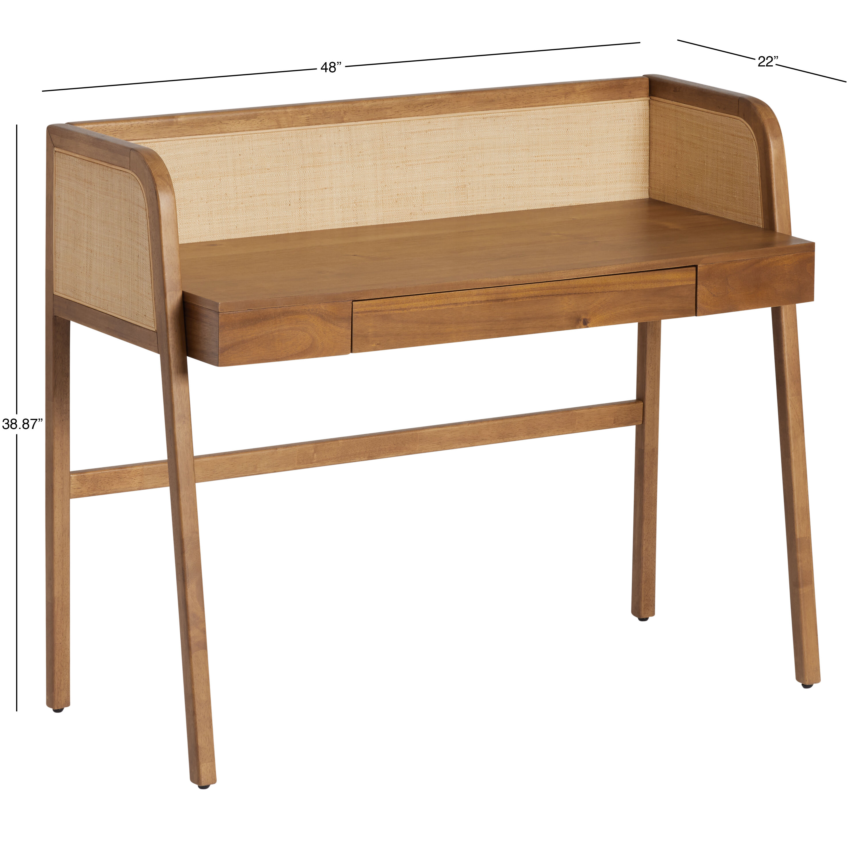 Nadya Warm Chestnut and Cane Gallery Desk image number 6