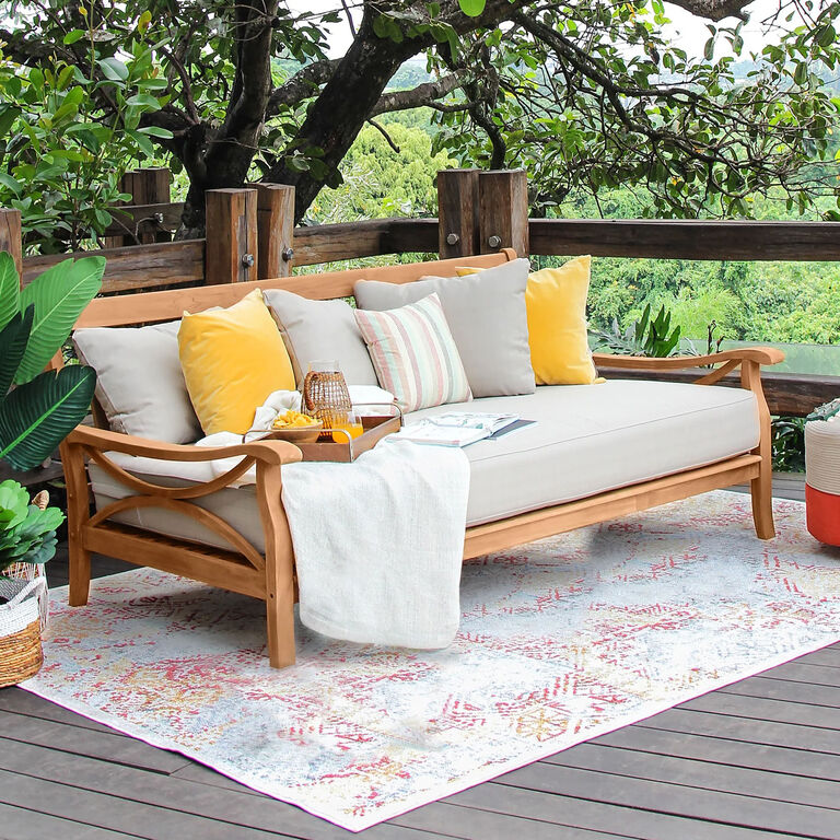 Mendocino Teak Wood Outdoor Daybed - World Market