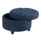 Hill Round Linen Tufted Upholstered Storage Ottoman image number 2