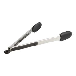 Black Silicone and Stainless Steel Tongs
