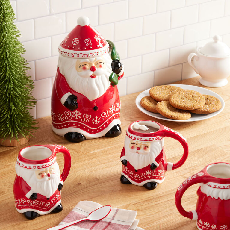 Holiday 2023 Ceramic Santa Claus Figural Cookie Jar