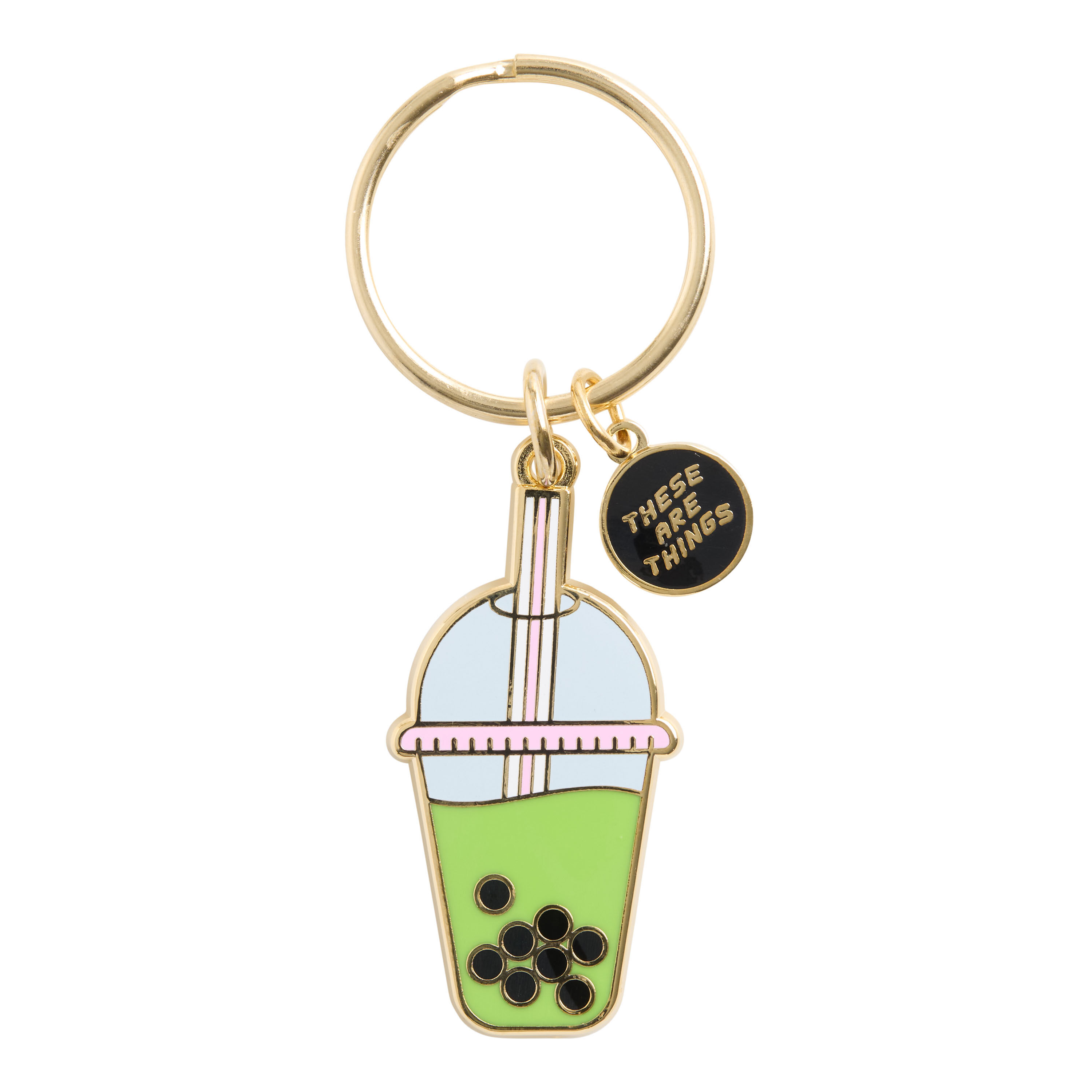 Boba Tea Drink Enamel Keychain image number 0