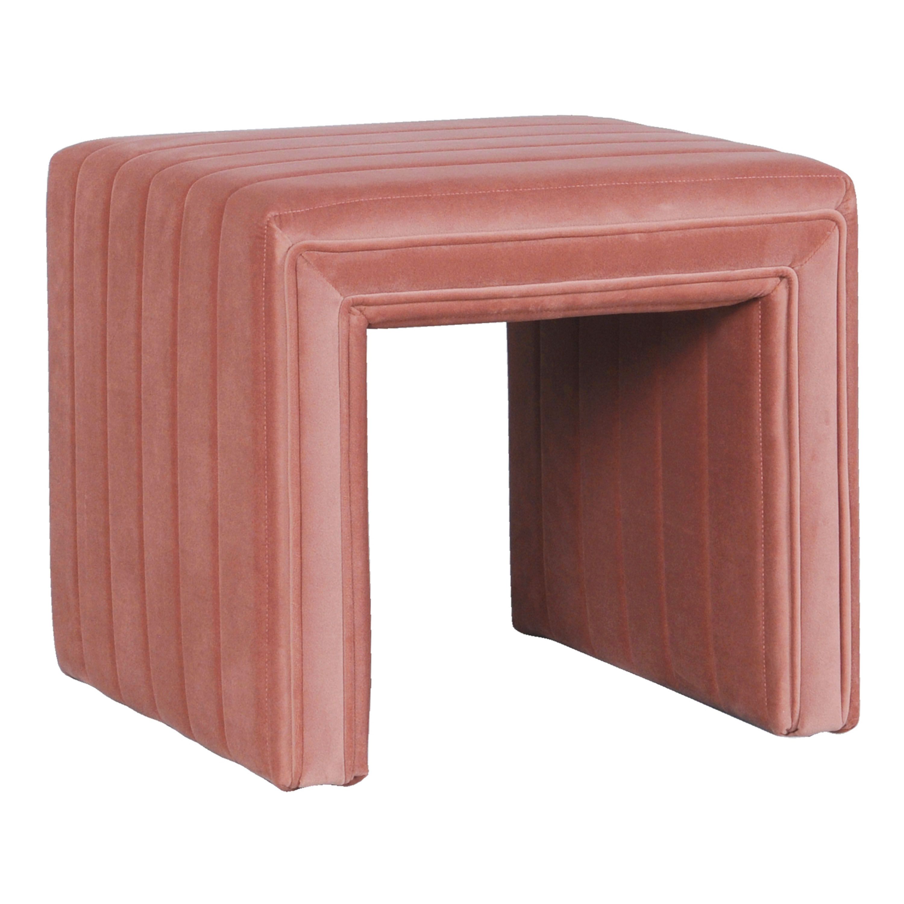 Kilburn Square Channel Tufted U Shaped Upholstered Ottoman image number 0