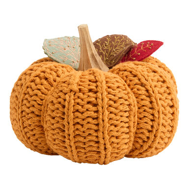 Large Orange Cotton Crocheted Pumpkin Decor Large Orange Cotton Crocheted Pumpkin Decor