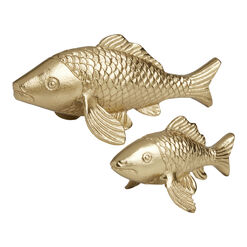 Gold Metal Lucky Koi Fish Decor