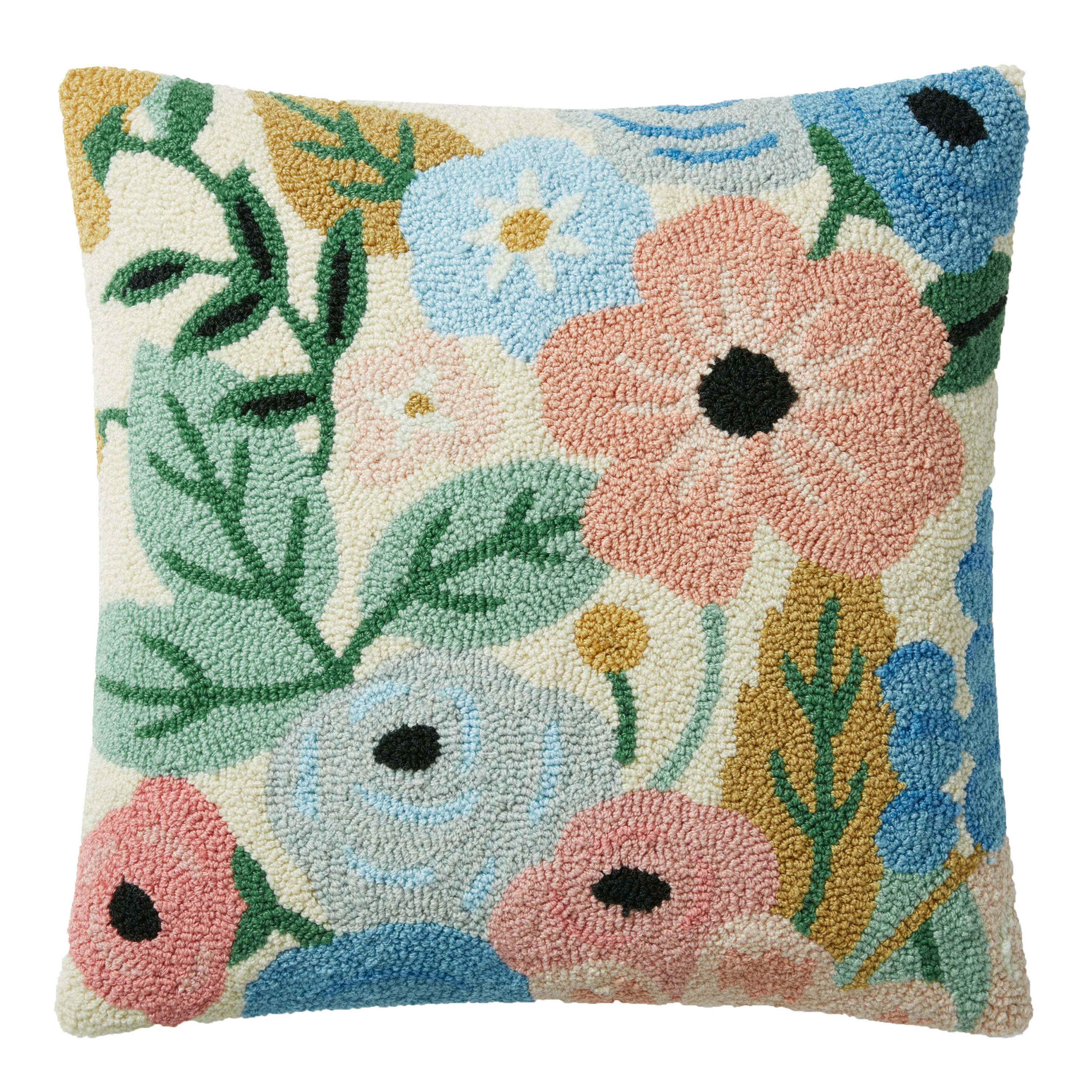 Rifle Paper Co. Cream Hooked Florals Throw Pillow World Market