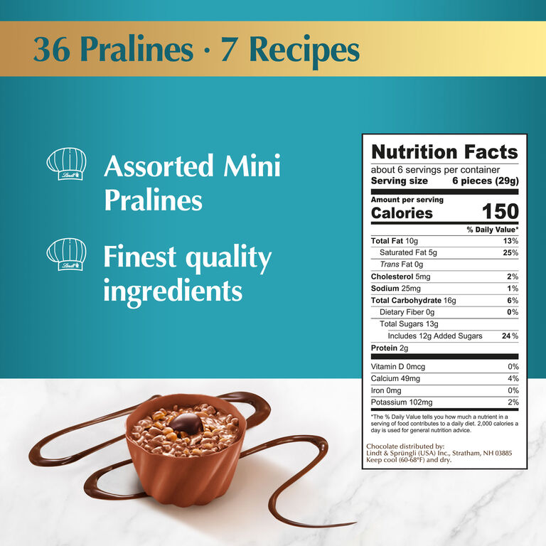 Lindt Assorted Mini Praline Chocolates Gift Box 36 Piece image number 2