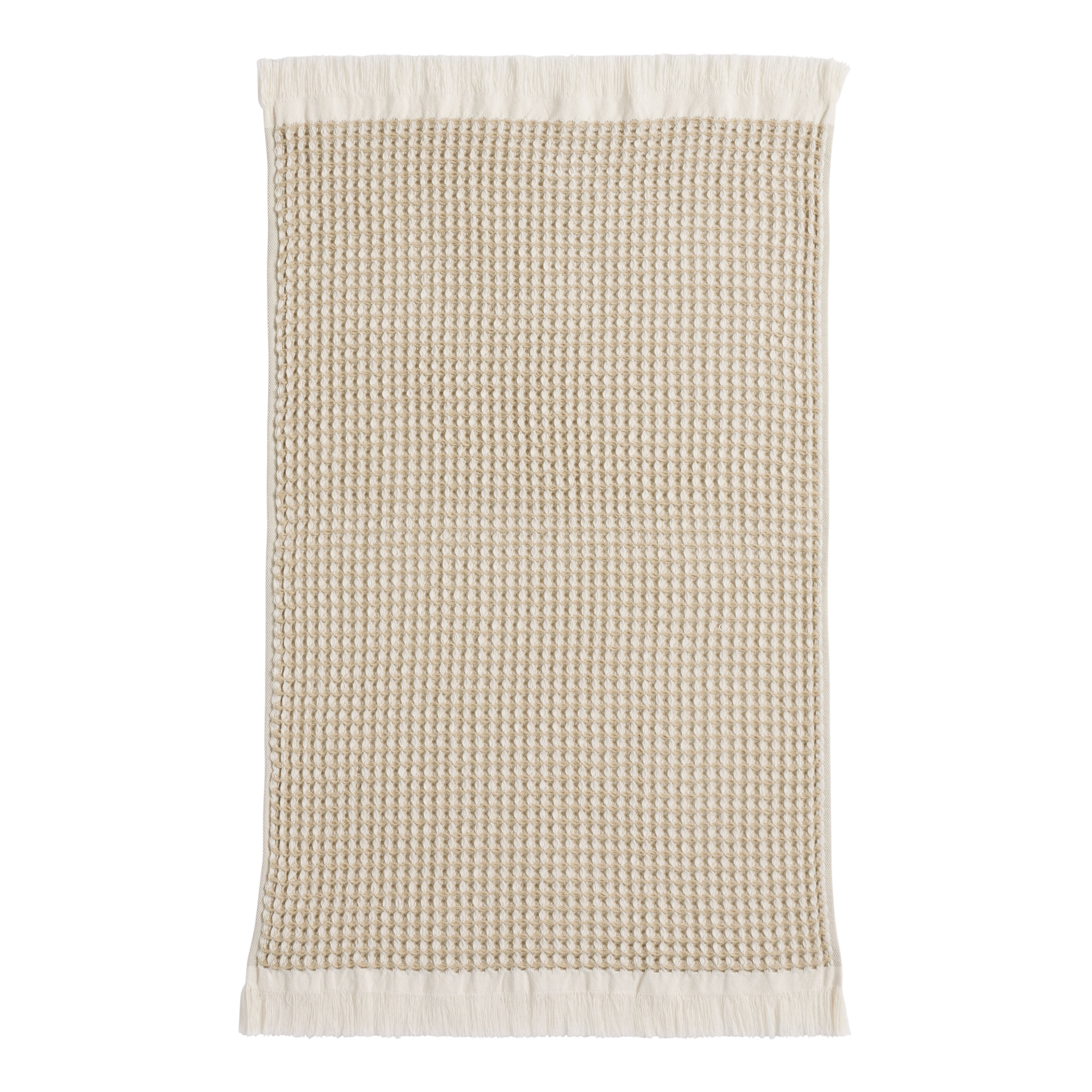 Sand and Ivory Waffle Weave Cotton Hand Towel World Market