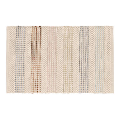 Rainbow Striped Chindi Style Woven Bath Mat Rainbow Striped Chindi Style Woven Bath Mat