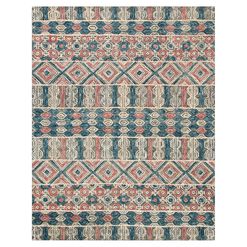 Harper Gray and Navy Geometric Tufted Wool Area Rug