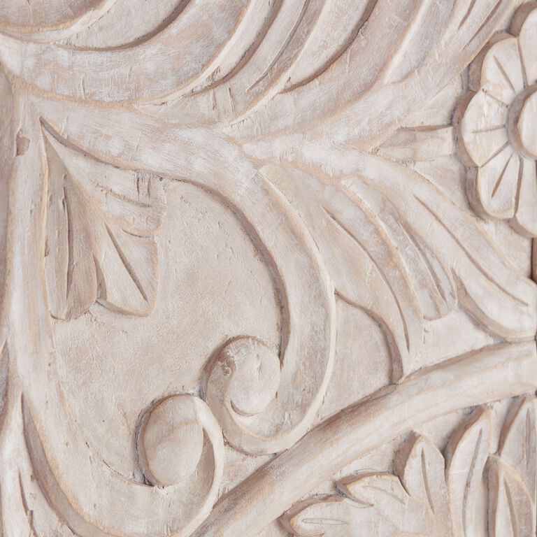 CRAFT Monterey Whitewash Wood Floral Storage Cabinet image number 5