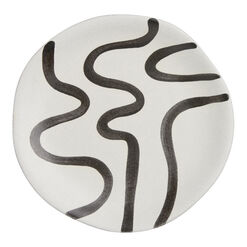 Black And White Squiggle Hand Painted Salad Plate