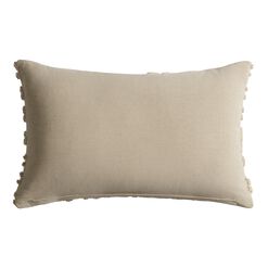 Ivory Tufted Curved Lines Lumbar Pillow