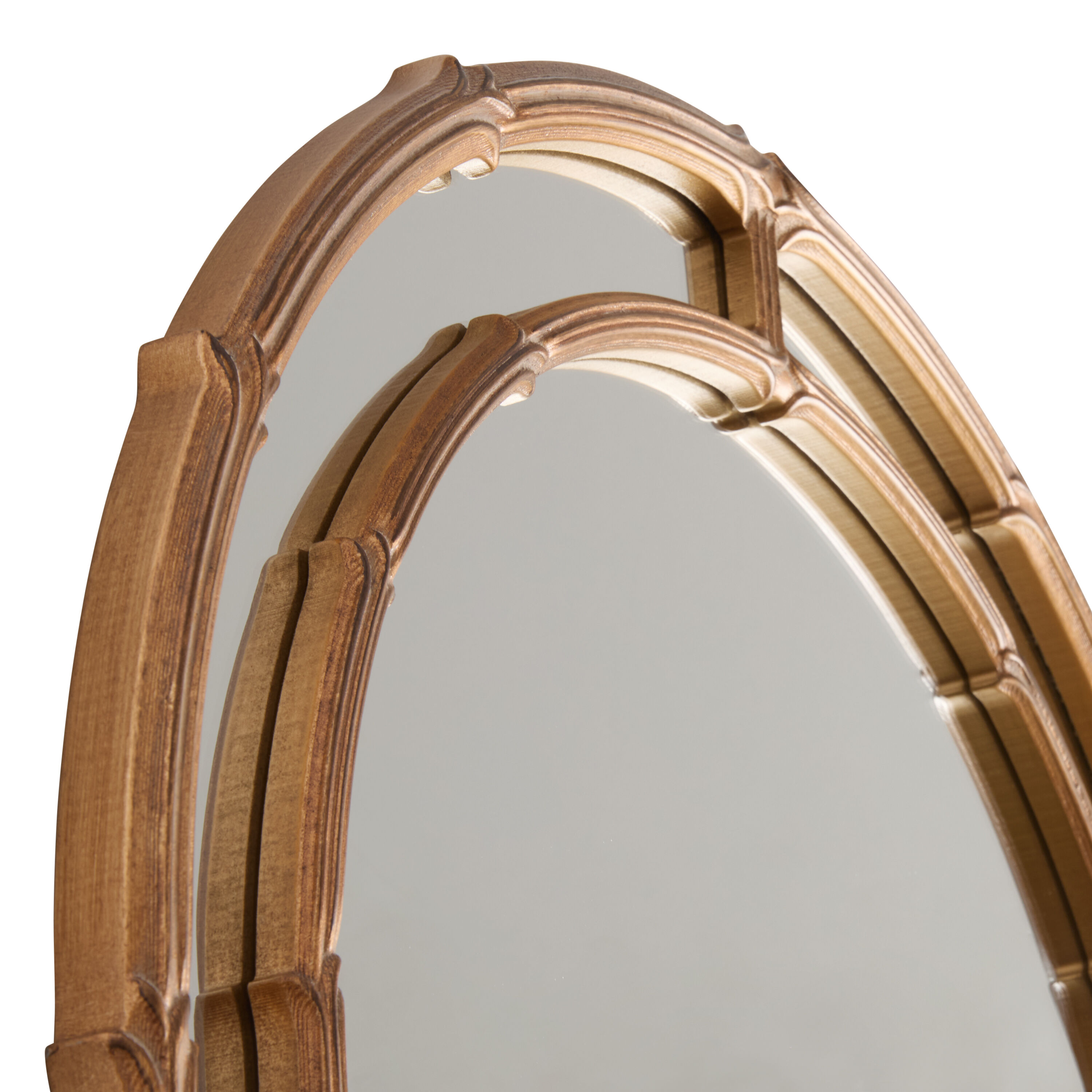 Antique Gold Arched Vintage Style Wall Mirror image number 1