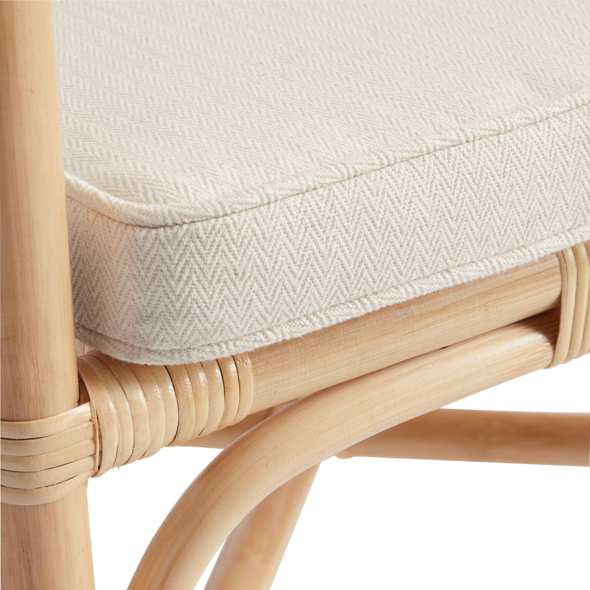 Jody Honey Rattan Cane Dining Chair with Cushion Set of 2