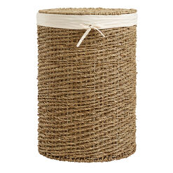 Trista Round Seagrass Laundry Hamper with Liner