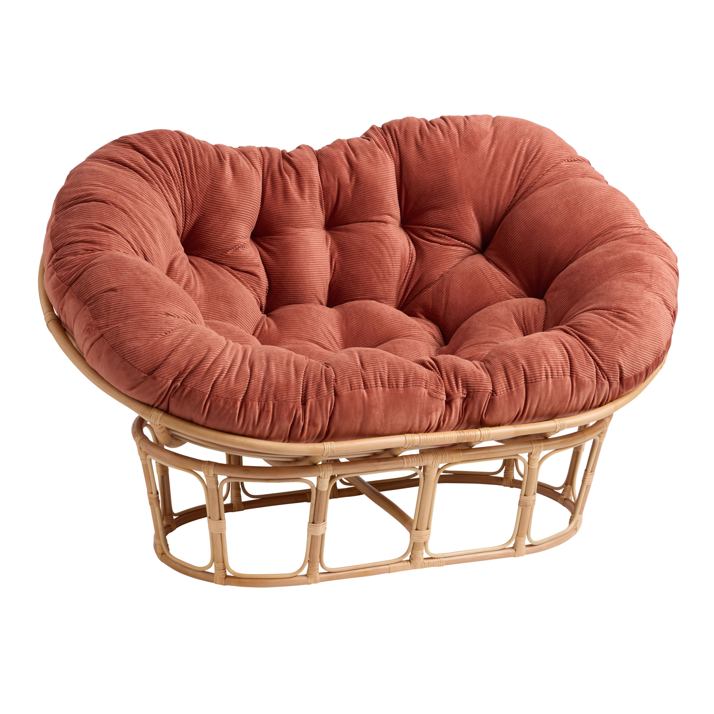 Rust Corduroy Double Papasan Chair Cushion by World Market