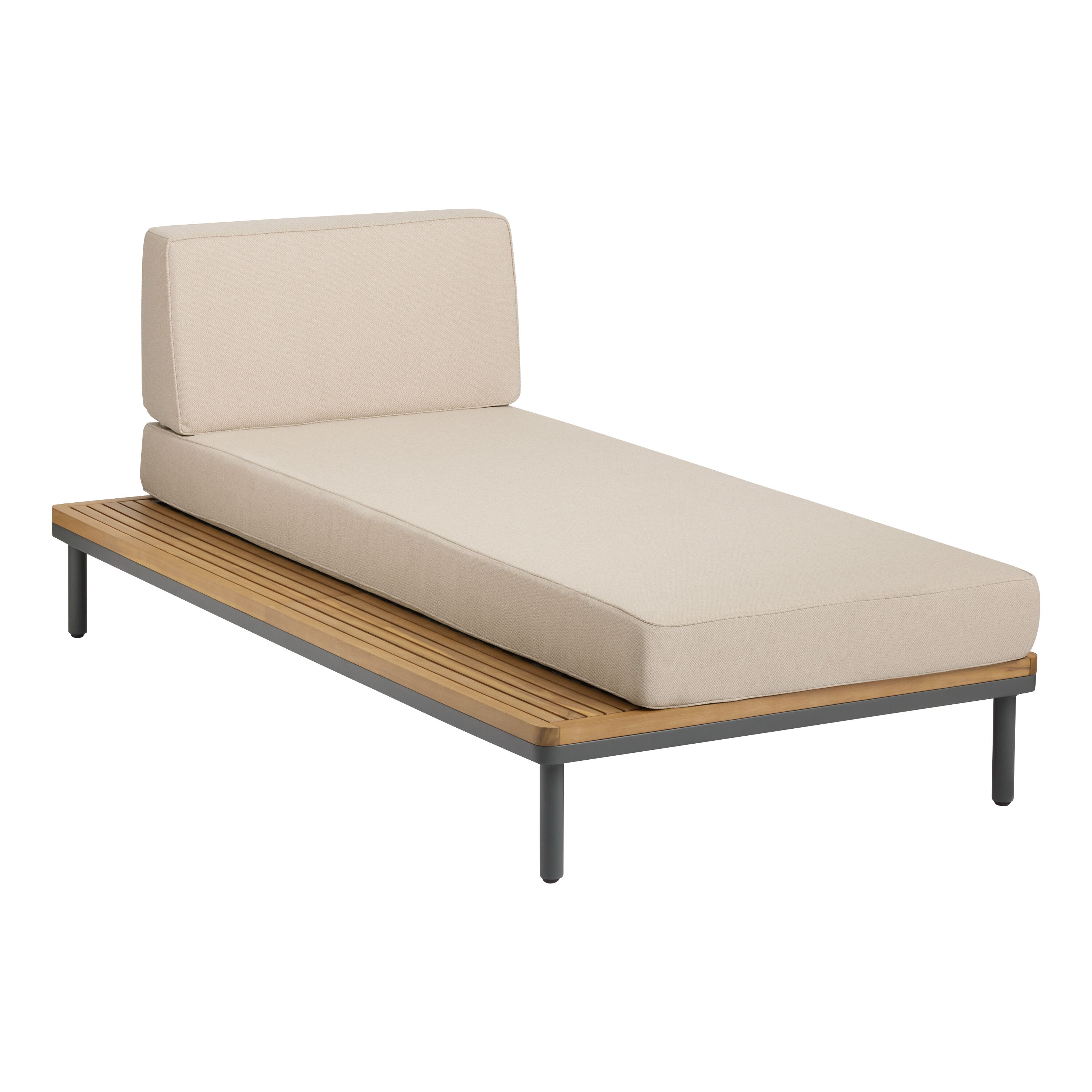 Andorra Reversible Modular Outdoor Chaise Lounge with Table World Market