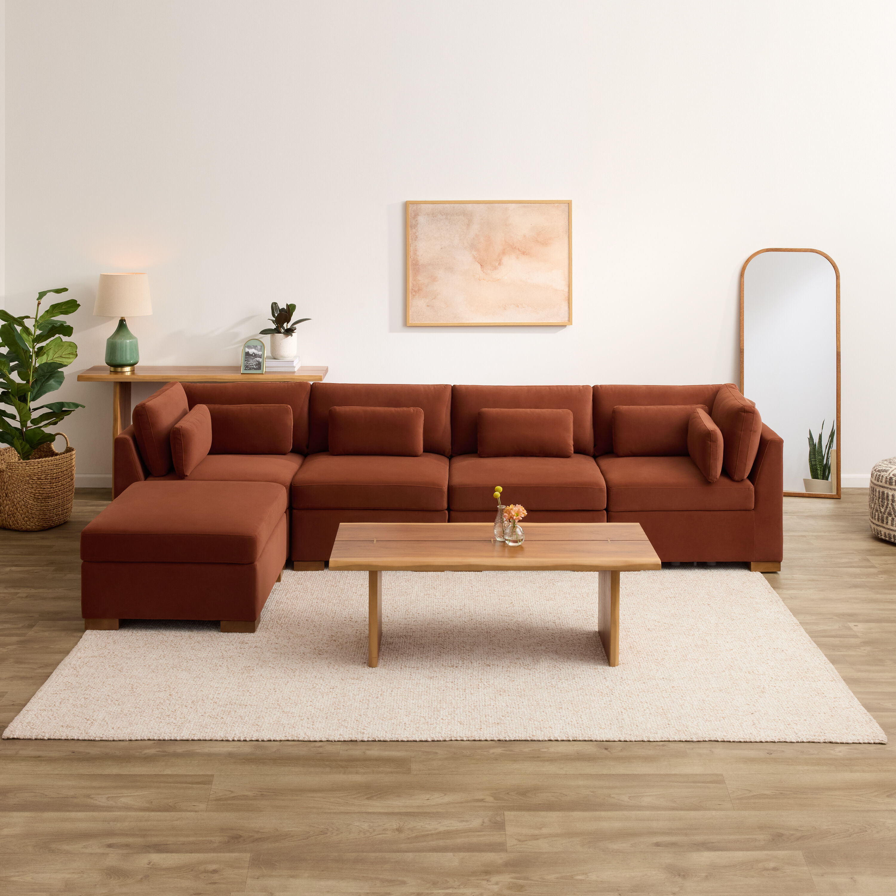 Montclair 5 Piece Modular Chaise Sectional Sofa with Storage image number 0