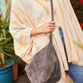 Dark Gray Suede Hobo Crossbody Bag image number 1