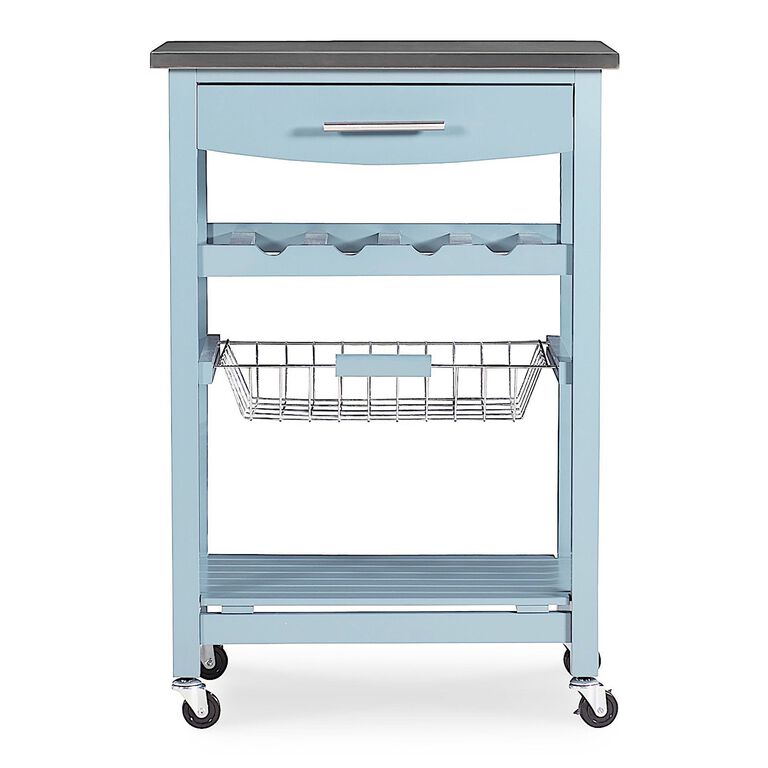 Grover Wood And Stainless Steel Kitchen Cart image number 3