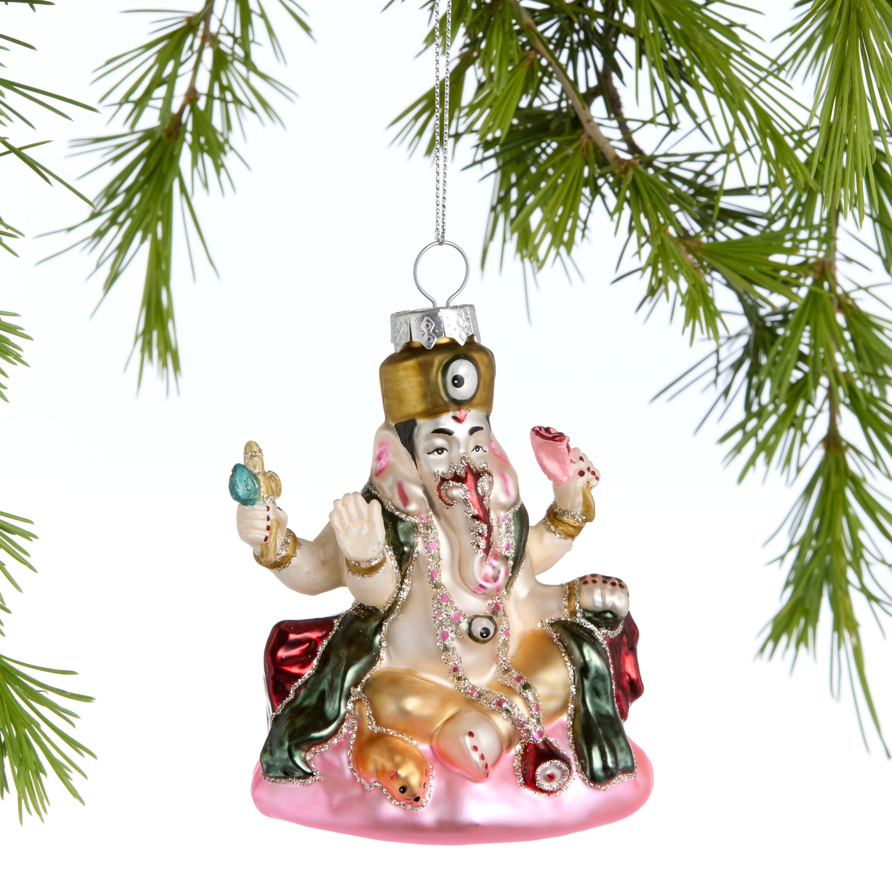 Glass Ganesh Ornament image number 0