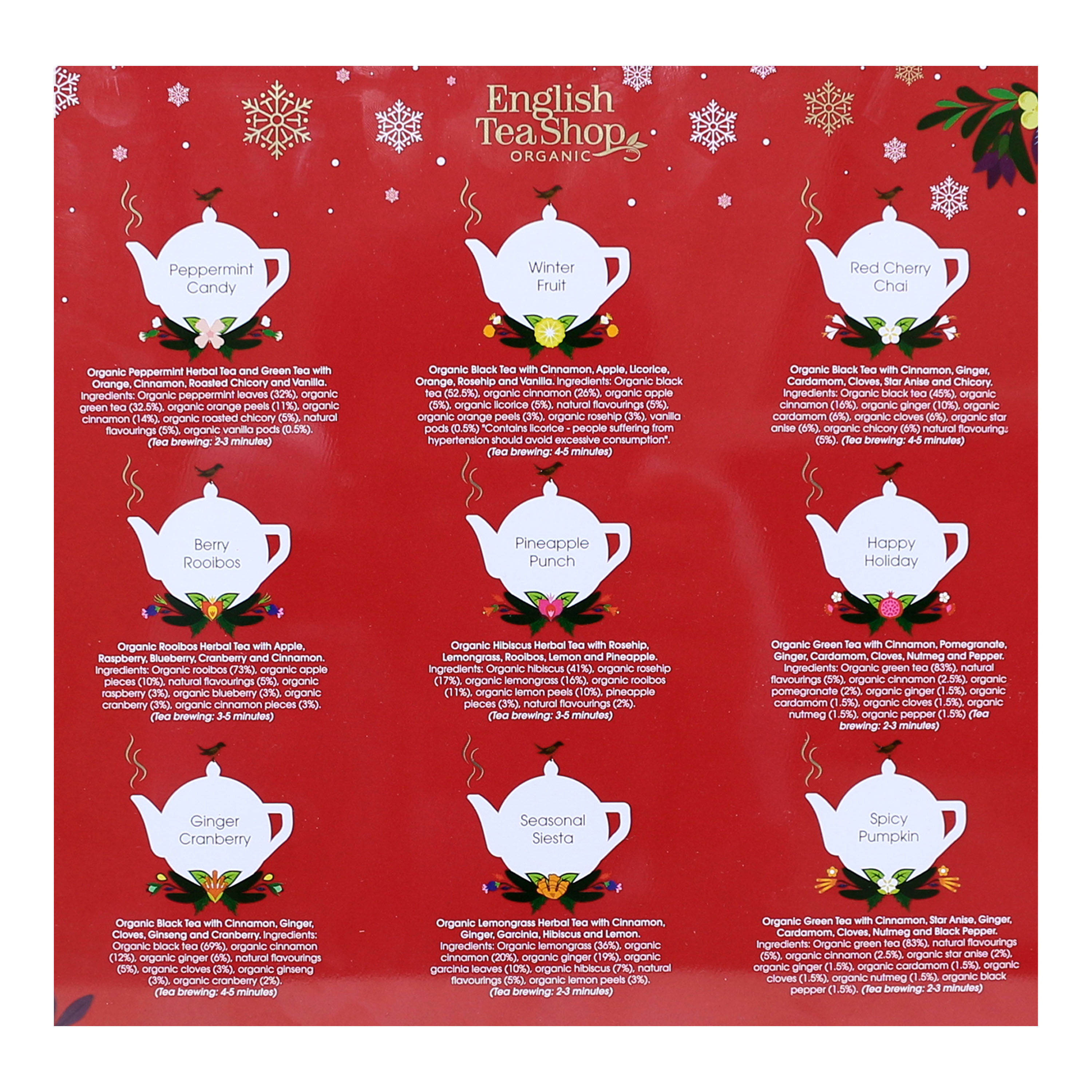 English Tea Shop Organic Premium Holiday Tea Tin 72 Count image number 2