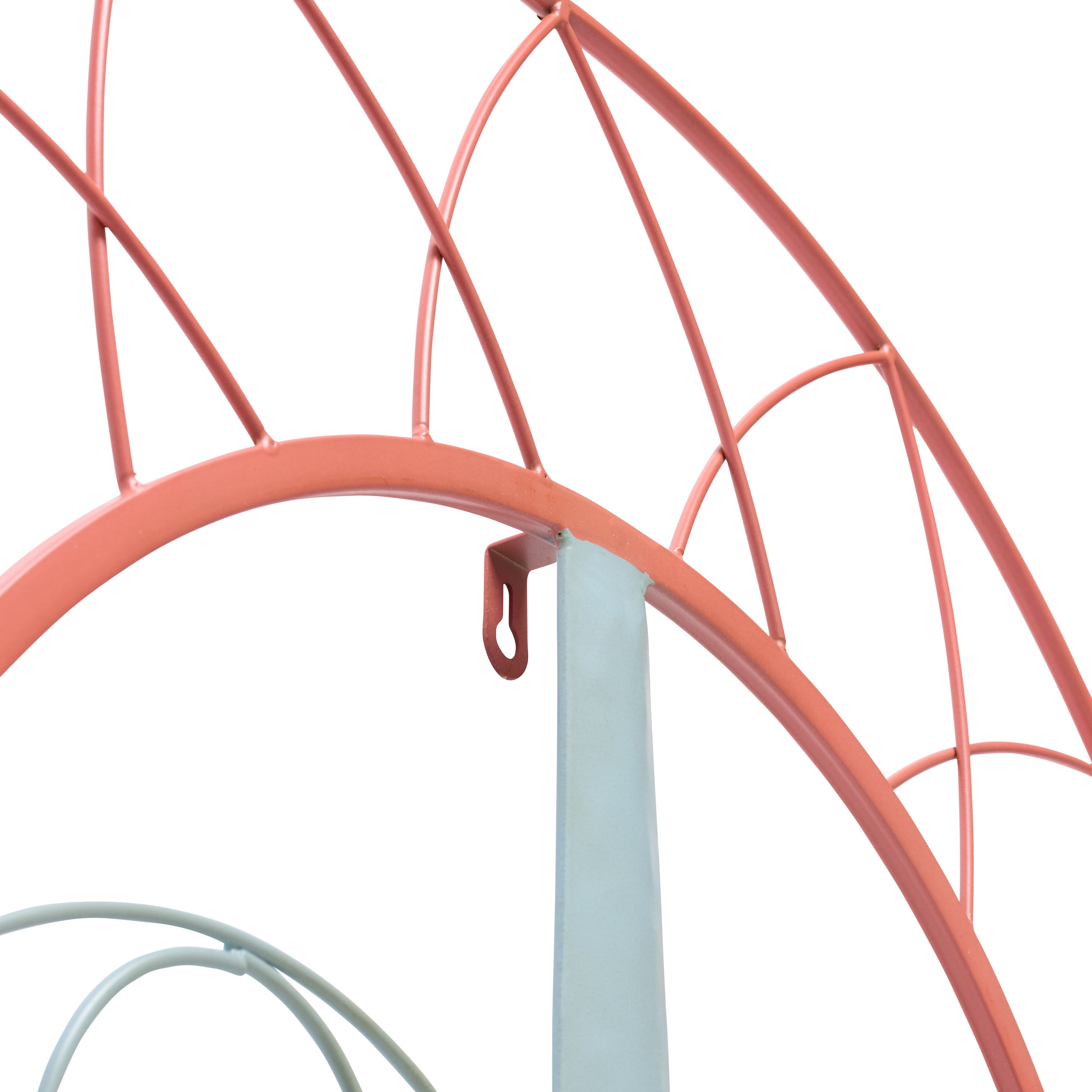 Round Terracotta and Blue Metal Sun Face Wall Decor image number 3