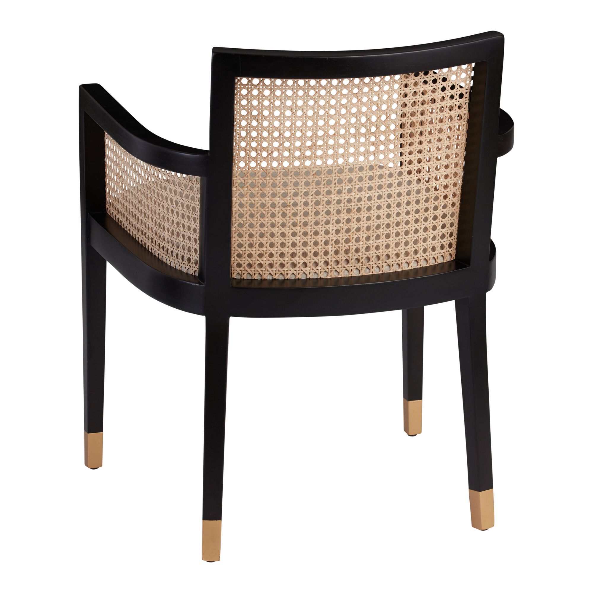 Black wood and cane back fynn store dining armchair