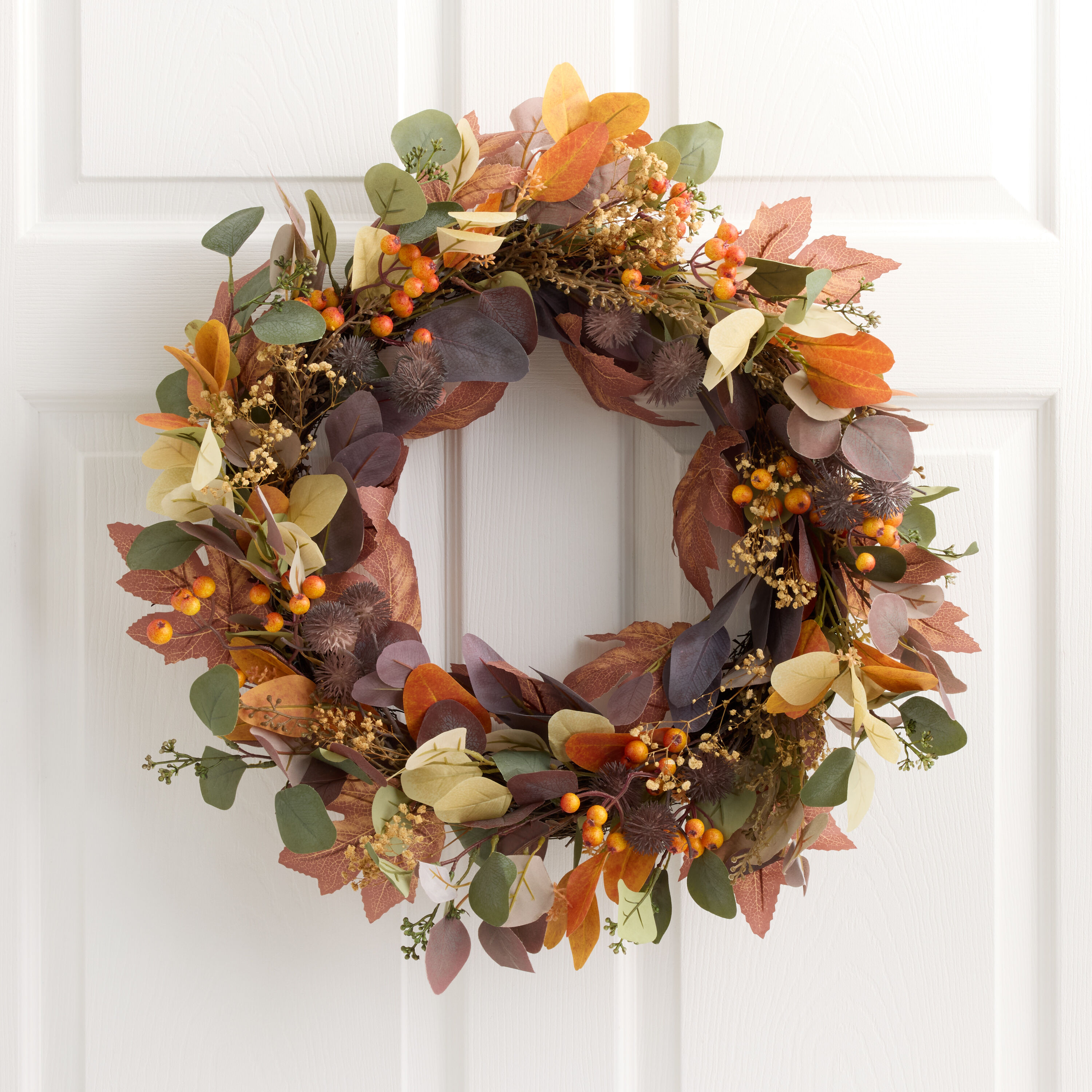 Fall Faux Eucalyptus and Berry Wreath image number 0