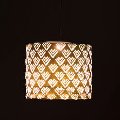 Copper Drum Chevron Fabric Solar LED Lantern