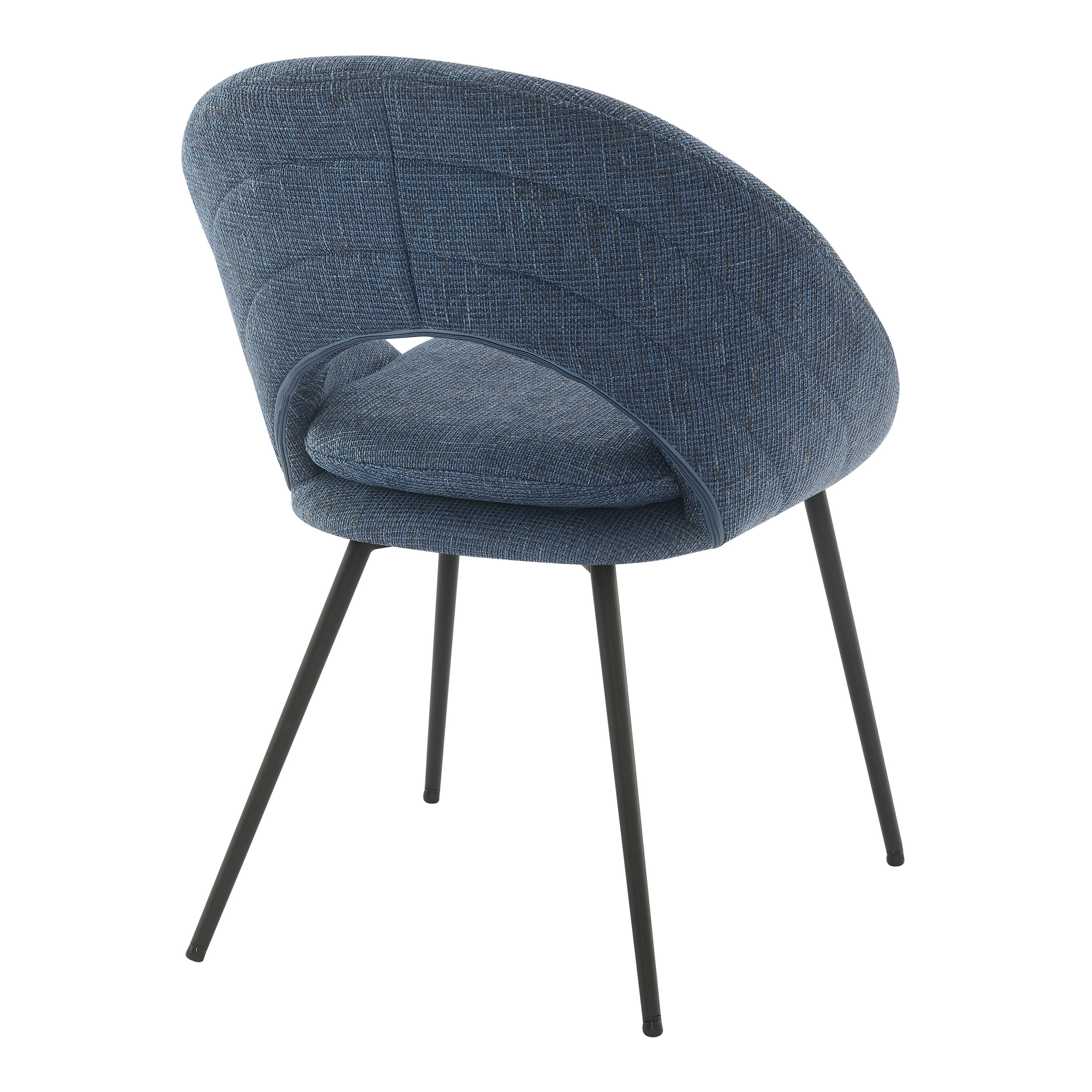 Bolero Curved Open Back Upholstered Dining Chair image number 3
