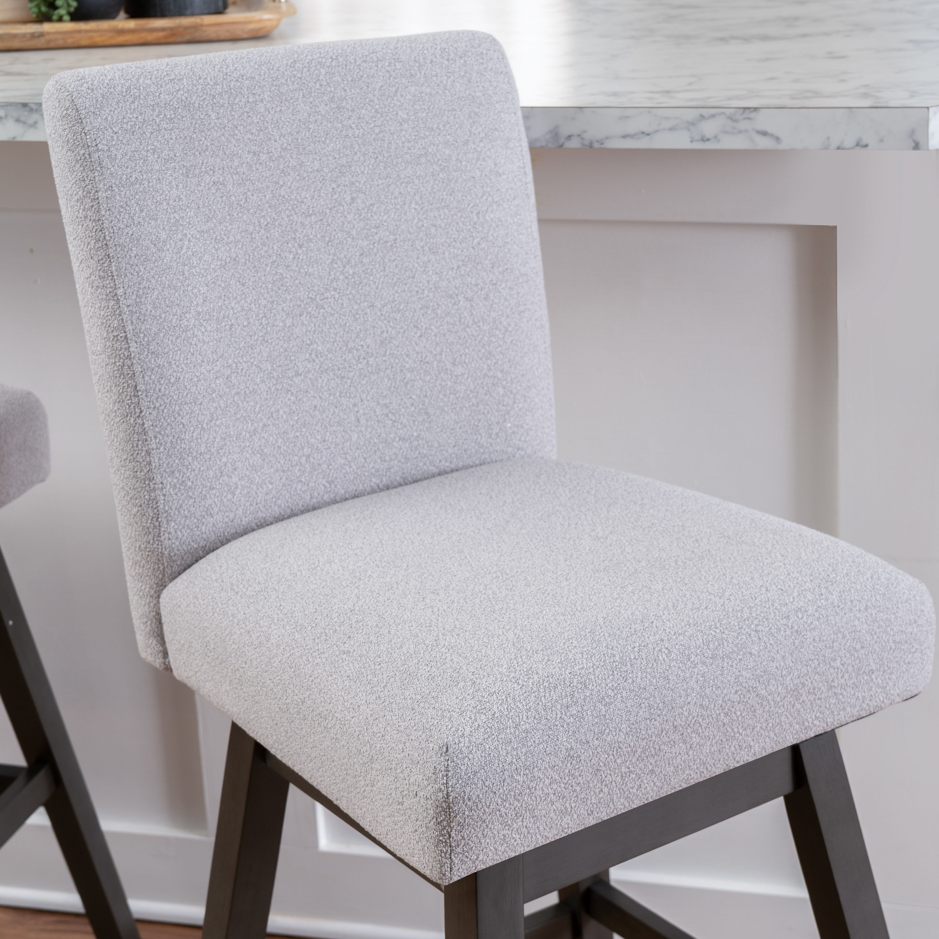 Zoe Square Back Upholstered Swivel Barstool 2 Piece Set image number 4