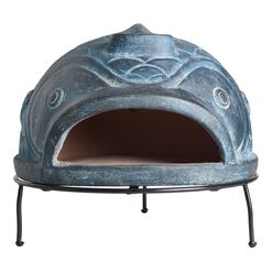 Blue Terracotta Fish Pizza Oven