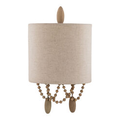 Reid Wood Bead And Linen Wall Sconce