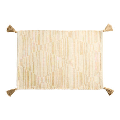 Norma Ivory Abstract Striped Flatwoven Bath Mat Norma Ivory Abstract Striped Flatwoven Bath Mat