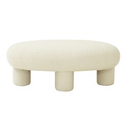 Cleo Oval Boucle Upholstered Ottoman