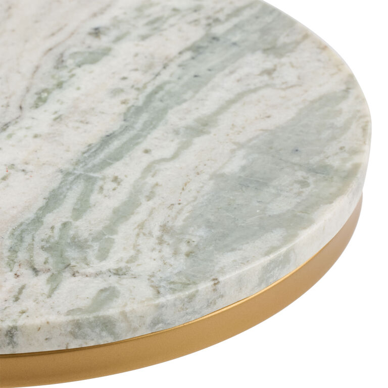 Baylor Marble Top and Gold Metal C Shaped Side Table image number 3